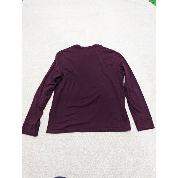 Express Men's Maroon Crew Neck Long Sleeve T-Shirt Cotton Size Large - Picture 4 of 4